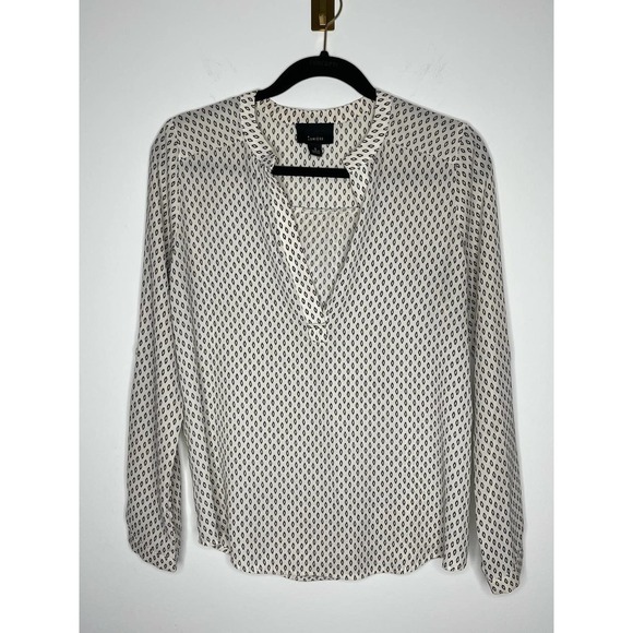 LUMIERE Open Back V Neck Blouse - Picture 1 of 6